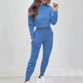 thumbnail image 2 of Kaemgyyd Jogger Sets for Women 2 Piece Outfit Plus Size Sweatsuit Long Sleeve Cropped Pullover Sweatshirt with Sweatpants Set Tracksuit, 2 of 6