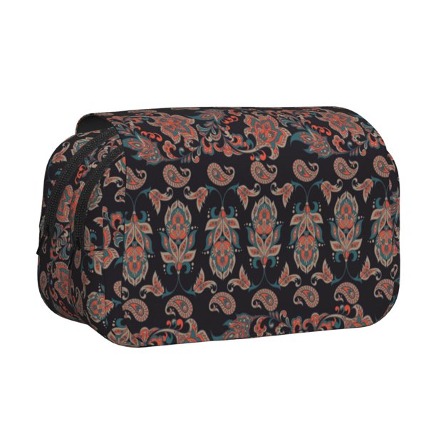Easygdp Retro Floral para Estuche de Lápices con Tapa Flip, Suministros de Oficina y Universidad para Adolescentes y Adultos