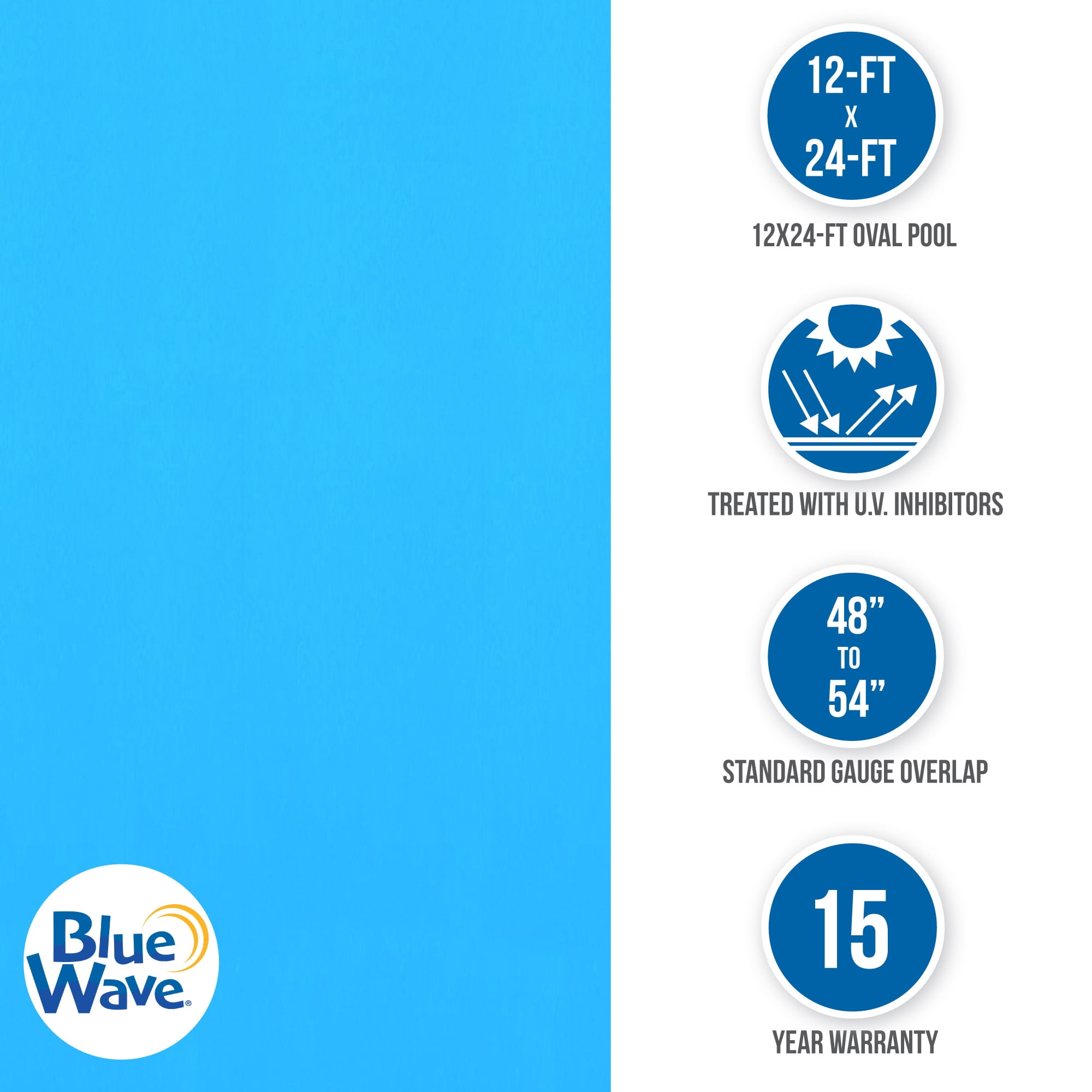 Blue Wave Blue Oval Standard Gauge Overlap Liner - 48/54-in