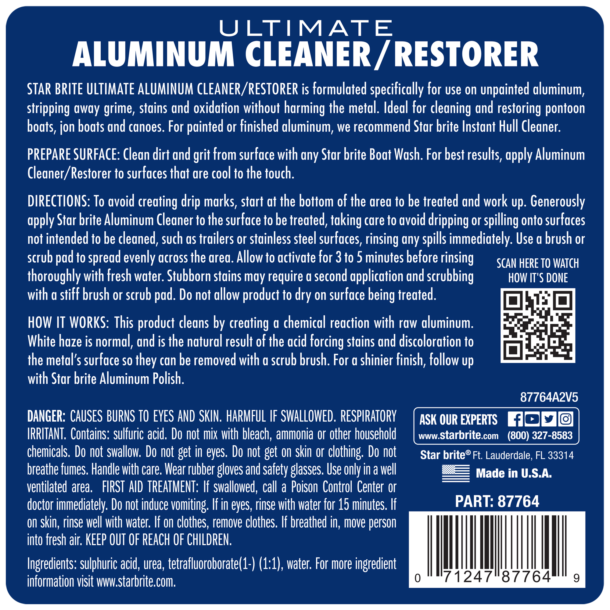 STAR BRITE Ultimate Aluminum Cleaner & Restorer - Aluminum Boat Cleaner - Perfect for Pontoon Boats, Jon Boats & Canoes (NO SPRAYER) - 64 OZ (087764) - image 4 of 4