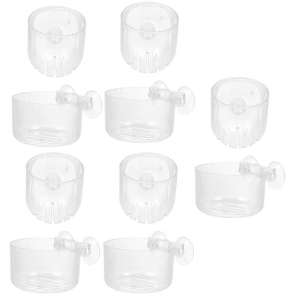 BESTOYARD Transparent Acrylic Plant Cup for Home Aquariums and Fish Tanks 10Pcs