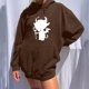 thumbnail image 2 of Sudadera estampada con capucha retro de manga larga suelta divertida vintage para mujer con mangas caídas en los hombros Pompotops gfhjh7012, 2 of 7