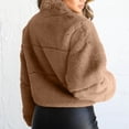 thumbnail image 5 of Women's Winter Warm Short Coat Lapel Zipper Fleece Jacket Coat with Pockets, 5 of 9