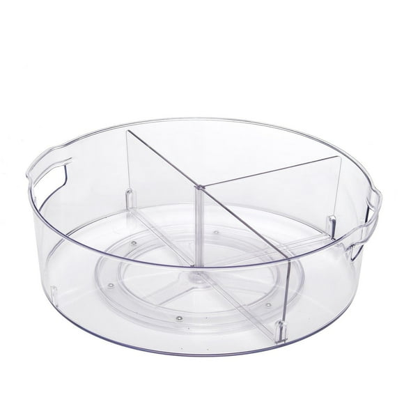 Mainstays Turntable with Removable Dividers – Cabinet Organizer for Pantry, Spice, or Fridge Storage