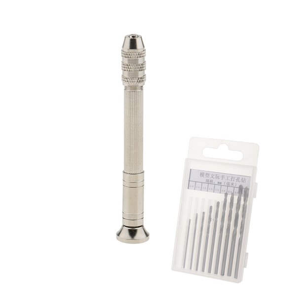10pcs Twist Drill Bits + 1 Tornillo de Perno Artesanía de Joyería para Perforación Manual Roscado de Precisión Montaje Electrónico Fabricación de Herramientas Cabeza Rotatoria Sunnimix Juego de taladros de mano