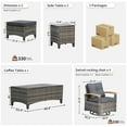 thumbnail image 7 of MEISSALIVVE 9 Pieces Outdoor Patio Furniture Sets,PE Wicker Patio Conversation Sets with 4 Wood Armrests Swivel Rocker Chairs，2 Ottoman and Coffee Table(Gray), 7 of 7