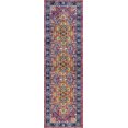 thumbnail image 3 of Transitional 2x10 Area Rug (2'3'' x 10') Oriental Purple, Orange Indoor Runner Easy to Clean, 3 of 8