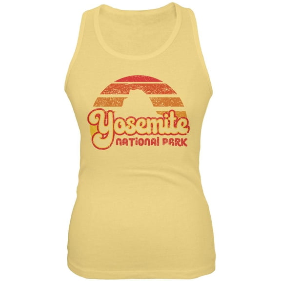 National Park Retro 70s Sunset Yosemite Juniors Soft Tank Top