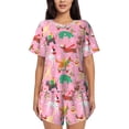 thumbnail image 1 of Fotbe Different Dogs Christmas Conjunto de Pijama Estampado para Mujer, 2 Piezas, Ropa de Dormir con Camiseta de Manga Corta y Shorts Suaves-Medium, 1 of 6