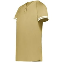 Augusta Sportswear 6918.250.M Girls Cutter Plus Henley Jersey, Vegas Gold & White - Medium