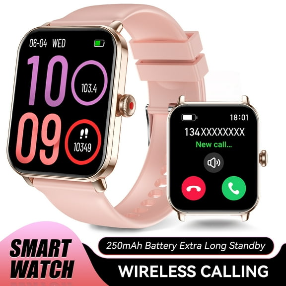 Pakrys NY39 Smart Watch for Men Women 1.83” HD Watch (Answer/Make Calls) 100  Sports Modes IP68 Waterproof Pedometer Smartwatch Compatible with iOS Android, 1pc