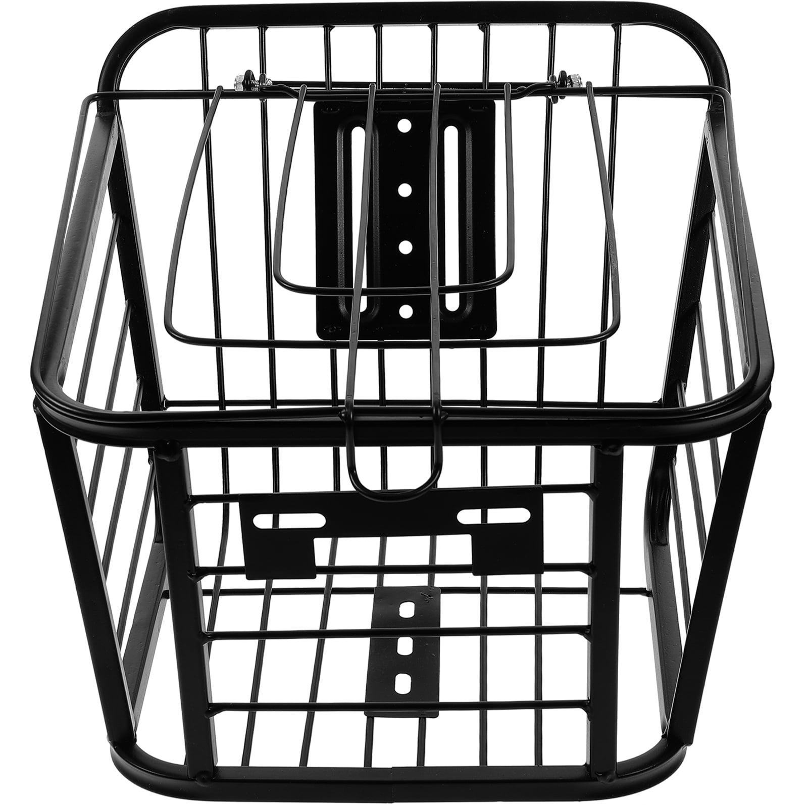 HOMEMAXS 1PC Bike Front Storage Basket Iron Bike Food Basket with Lid