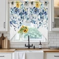 thumbnail image 6 of Teal Blue Eucalyptus Swag Curtains for Kitchen/Bedroom/Living Room, Spring Garden Floral Leaves Botanical Scalloped Curtains 63 Inch Long, Window Swag Topper Curtains Valances 2 Panels Set 36"x63", 6 of 8