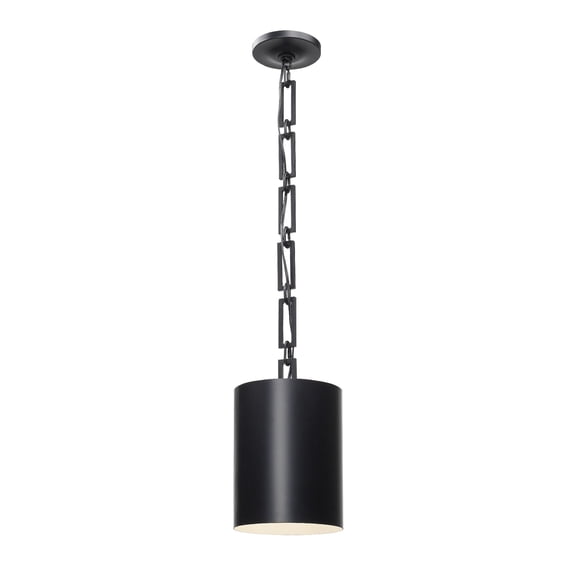 8680-MK-WH-Crystorama Lighting-Alston - One Light Mini Pendant-Matte Black/White Finish    -Traditional Installation