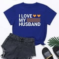 thumbnail image 2 of Penkiiy T-Shirt Femme J'aime Mon Mari Mignon Relation Mariée TP Bleu, 2 of 6