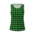 thumbnail image 4 of Lsque Buffalo Plaid Green Black Printed Workout Tank Tops for Women, Athletic Sports Tank Tops, Compression Sleeveless Dry Fit Shirts,Sleeveless Yoga Shirt-, 4 of 9