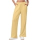 thumbnail image 1 of Pantalones de Pierna Ancha de Cintura Alta para Mujeres Pantalones de Cintura Elásticos de Cordón de Lino de Color Sólido, 4 Bolsillos Que Fluyen Pantalones de Verano, 1 of 7