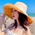thumbnail image 2 of Chapeau de Soleil Papillon Réversible : Chapeau de Plage en Coton à Large Bord pour Femmes, 2 of 9