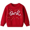 thumbnail image 1 of Enfants Chandails pour Enfants Hauts à Manches Longues Chandail Imprimé Rouge Chandail Molletonné Chaud Tenue d'Automne pour Bébé Fille Tenue pour Bébé 7-8 Ans, 1 of 7