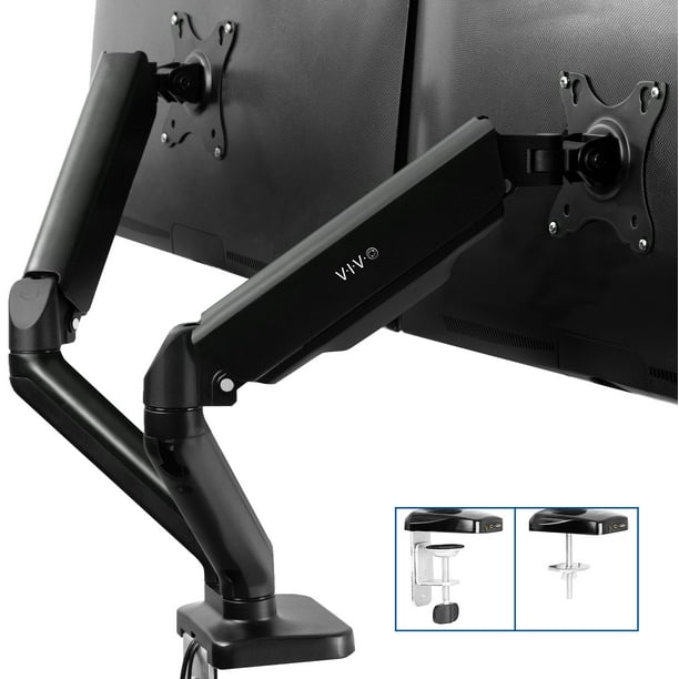 VIVO Dual Monitor Counterbalance Gas Spring Desk Mount Stand w/ USB and