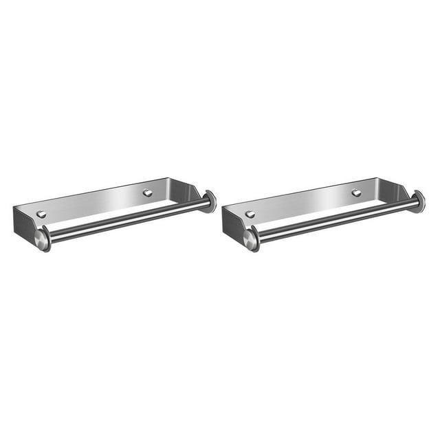 tamizeot Paper Towel Holder Stainless Steel Space-saving Cabinet Countertop Support Organizer Storage Bracket Hotel Silver 2Set