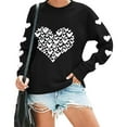 thumbnail image 5 of Fznquz Cute Valentines Sweatshirts Women Love Heart Printed Shirts Black Plus Size 2026 Loose Shirts M, 5 of 8
