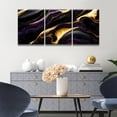 thumbnail image 3 of 3 Piece Wall Art Decor for Home Modern Abstract Poster Prints on Canvas Modern Blue and Gold Marble Fluid Art Printing for Living Room Wall Art Stretched Ready to Hang 12x16inchx3, 3 of 6
