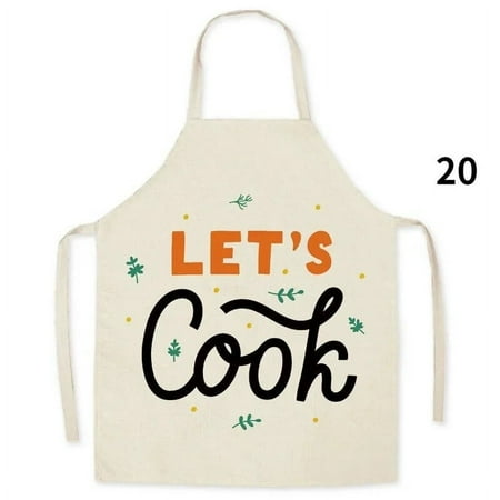 

Black and white geometric letters printed flax apron is suitable for women s oven accessories men s kitchen without sleeve apron
