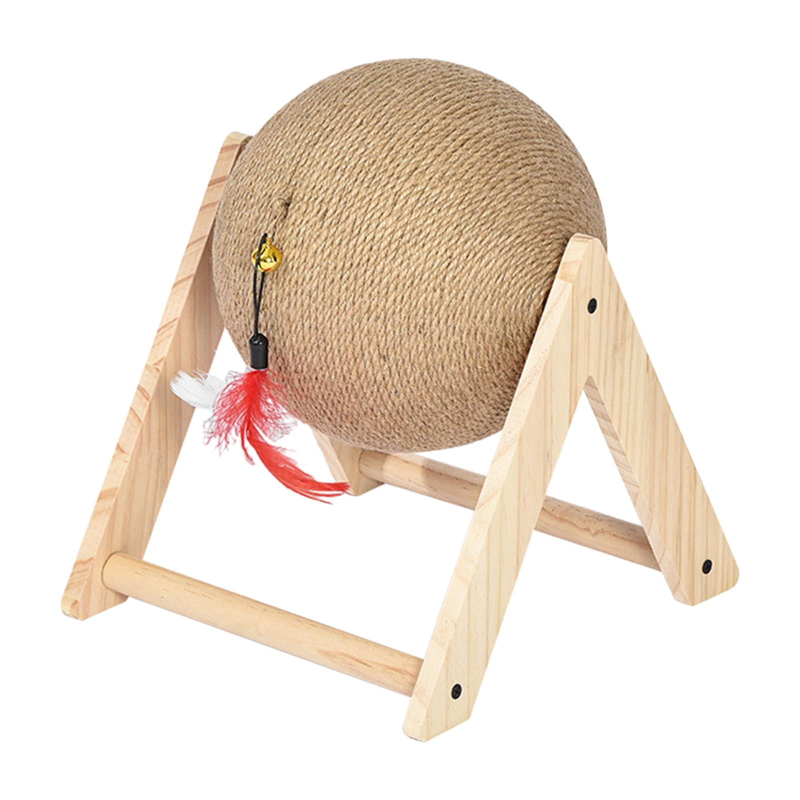 Bvdfgk Cat Scratching Ball Toy Wooden Stand Interactive V-Shape Cat Scratcher Keep Cats