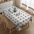thumbnail image 2 of White Hyena Pattern Rectangle Tablecloth 60"x84",Waterproof Polyester Rectangle Table Cloth, Wipeable Spillproof Polyester Tablecloth for Dining, Camping, Indoor and Outdoor, 2 of 5