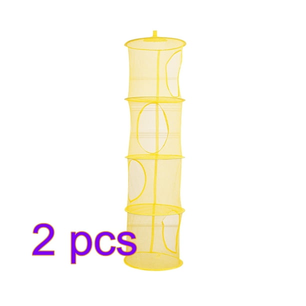 Almacenamiento colgante de malla, 4 compartimentos, bolsa organizadora de juguetes para niños, bolsa organizadora para secadora de ropa, cesta de red 2 uds Scienceny JJ24028-01×2