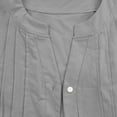 thumbnail image 3 of Wowcloth Women's V-Neck Sleeveless Blouse, Solid Color Linen-Like Fabric with Full Button Placket and Pleated Design, Breathable Lightweight for Summer Casual Wear, 3 of 6
