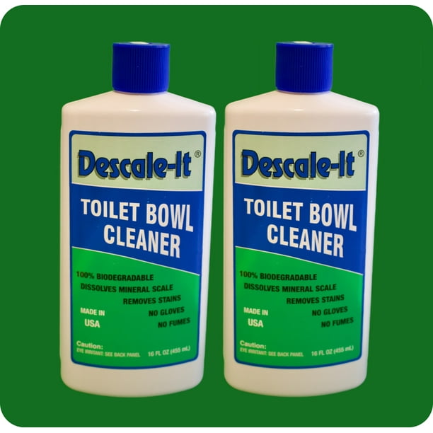 DescaleIt Toilet Bowl Cleaner (216oz Bottles) No Fumes Biodegradable Tough Cleaning Solution