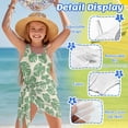 thumbnail image 5 of SEANATIVE One Piece Swimsuit for Girls Cut Out Design Bathing Suit 2 Pieces Swim Suit Including Swimwear and Sarong Coverup for Beach Seaside, 7-8 Years, Monstera Leaf Green Beige, 5 of 7