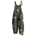 thumbnail image 2 of Summer Plus Size Boho Overalls for Women Hippie Cloth Floral Printed Jumpsuits Spaghetti Strap Rompers Green L, 2 of 3