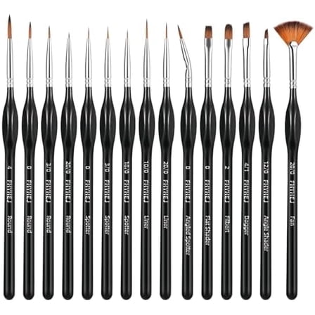 Detail Paint Brushes Set,15pcs Miniature Paint Brushes for Fine Detailing, Art Painting,  Detail Paint Brush for Acrylics,Oils, Watercolors,Paint by Number,Models,Face, Nail,Craft,Figurine