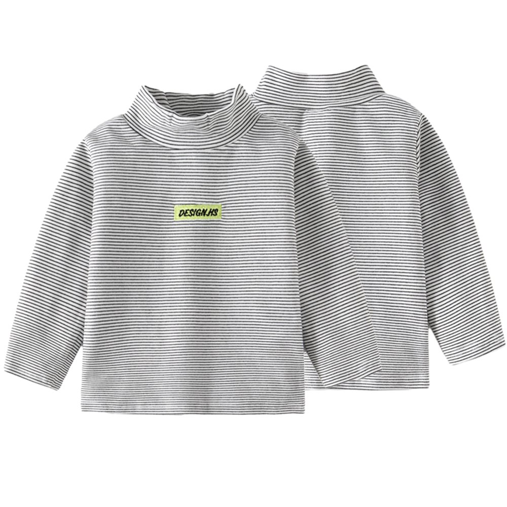Chemise à Manches Longues En Coton Pour Enfant - Col Rond Rayé - T-shirt Thermique Automne/Hiver - 2 à 13 Ans - 4