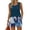Blue, variant on Coconut Print Two Piece Set for Women, Sleeveless Scoop Neck Tank & Elastic Waist Shorts - Casual Summer Lounge Outfit with Pockets Blue L