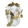 thumbnail image 5 of Boudoir Style French Papillon Gold Patina Butterflies On White Skull Figurine, 5 of 9