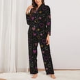 thumbnail image 2 of Kdxio Heart and Stars Women's Pajama Sets Long Sleeve Button Down Sleepwear Nightwear Soft Pjs Lounge Sets-Large, 2 of 7