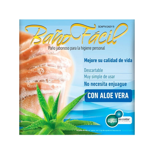 Paños para Bañar Jabonoso sin Enjuague - Baño en Seco Aloe vera Soap N Easy Aloe Vera