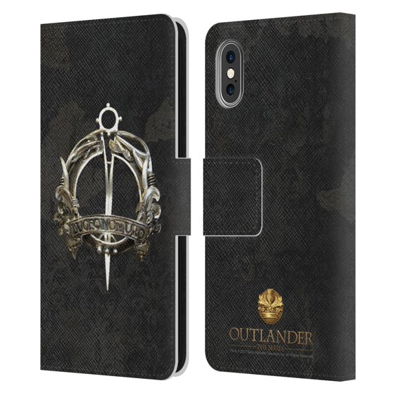 Head Case Designs Officially Licensed Outlander Seals And Icons Mackenzie Brooch Leather Book Wallet Case Cover Compatible with Apple iPhone X / iPhone XS