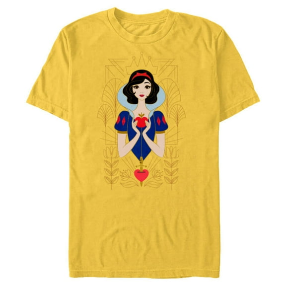 Disney Princess Snow White Modern Art Deco Style - Short Sleeve Blended T-Shirt for Adults - Customized-Yellow