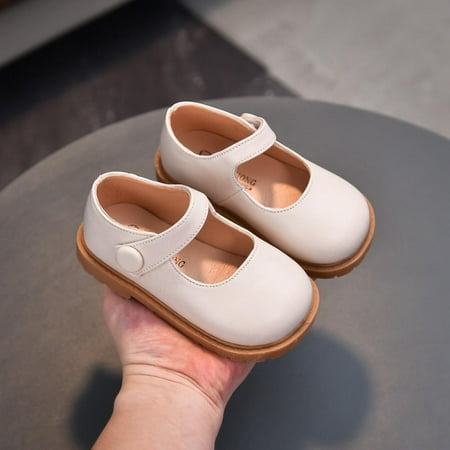 

MOOSUP New Children s Leather Shoes Soft Sole Casual Shoes Solid Color Single Shoes Peas Shoes