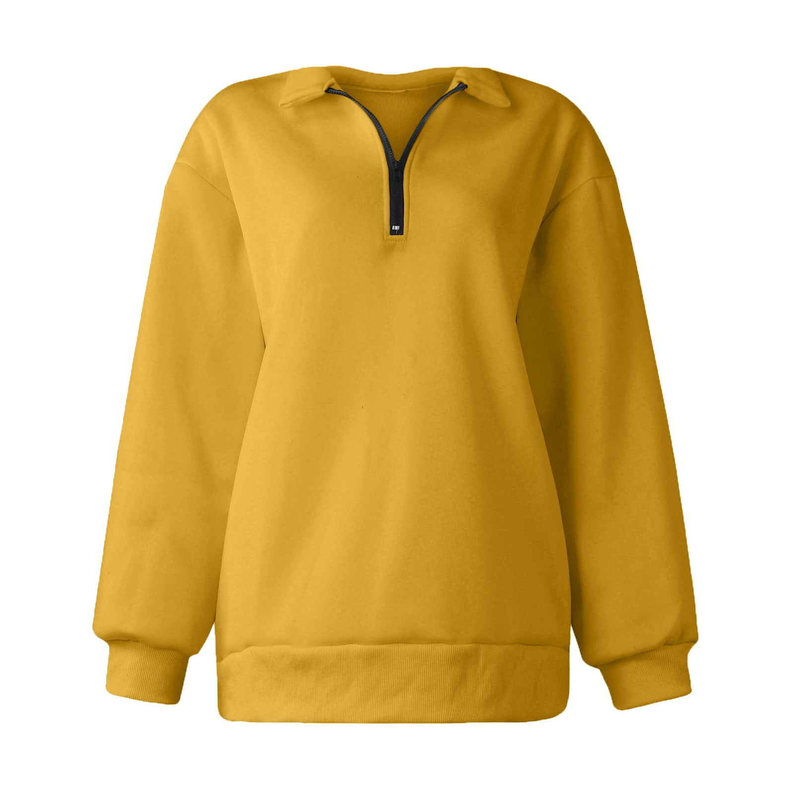Sczwkhg Womens Oversized Sweatshirts Pullover Half Zipper Crop Hoodie  Fleece Lined Collar Zip Up Hoodies Long Sleeve Tops, 01a-yellow, X-Large :  : Clothing, Shoes & Accessories