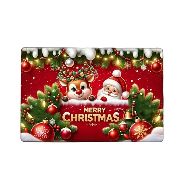 Tapis de Sol de Cuisine Absorbant en Polyester pour Usage Intérieur 23,62 Po x 15,75 Po Rouge et Noir