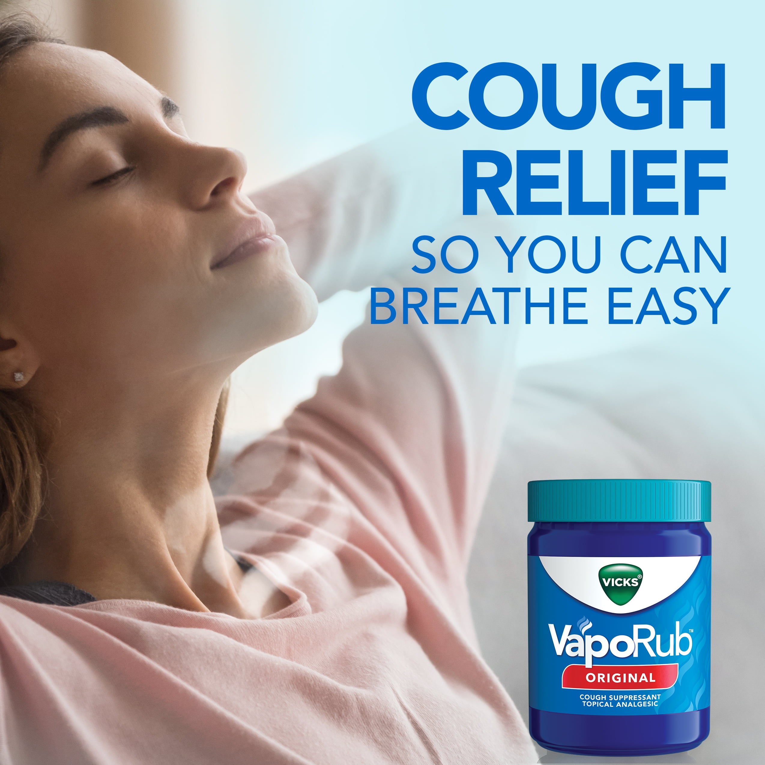 Vicks Vapo Rub Topical Chest Rub and Analgesic Ointment, Cough Medicine for Cough Relief, 1.76 Oz