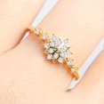 thumbnail image 1 of Anillo de diamantes con copos de nieve chapado en oro de 14 quilates para mujer, elegante y encantador, joyería europea y americana, 1 of 6