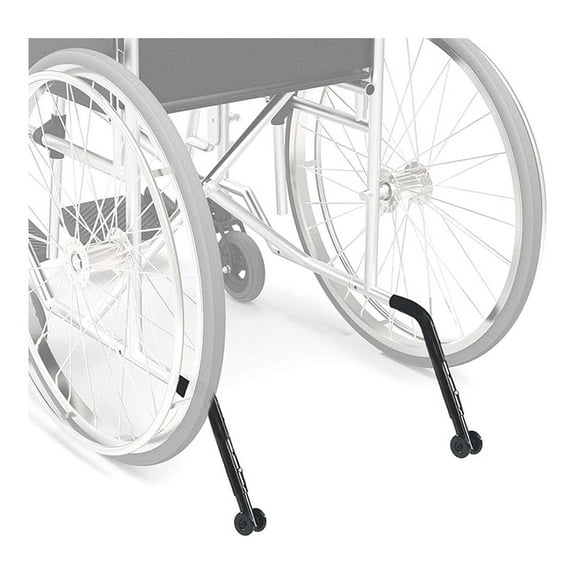 Rear Wheelchair Anti Tippers with Wheels, Black - Adjustable No Fall Back Device for Wheelchair - Prevent Wheelchairs from Tip Overs While Standing - Pair