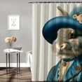 thumbnail image 2 of JRXY Funny Rabbit Portrait Dressed Bunny Animal Shower Curtain Multiple Sizes White, 2 of 6